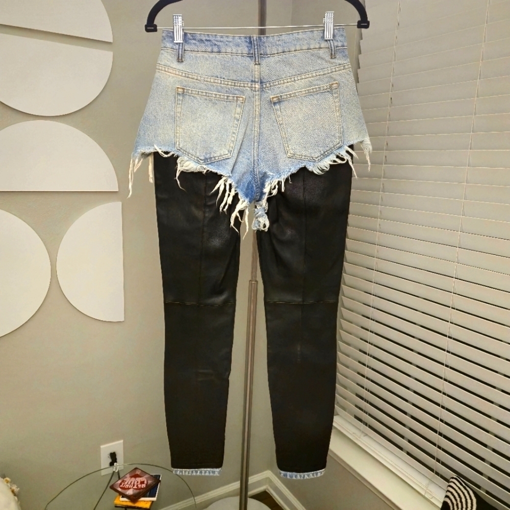Alexander Wang | Denim Leather Pant - Picture 4 of 7